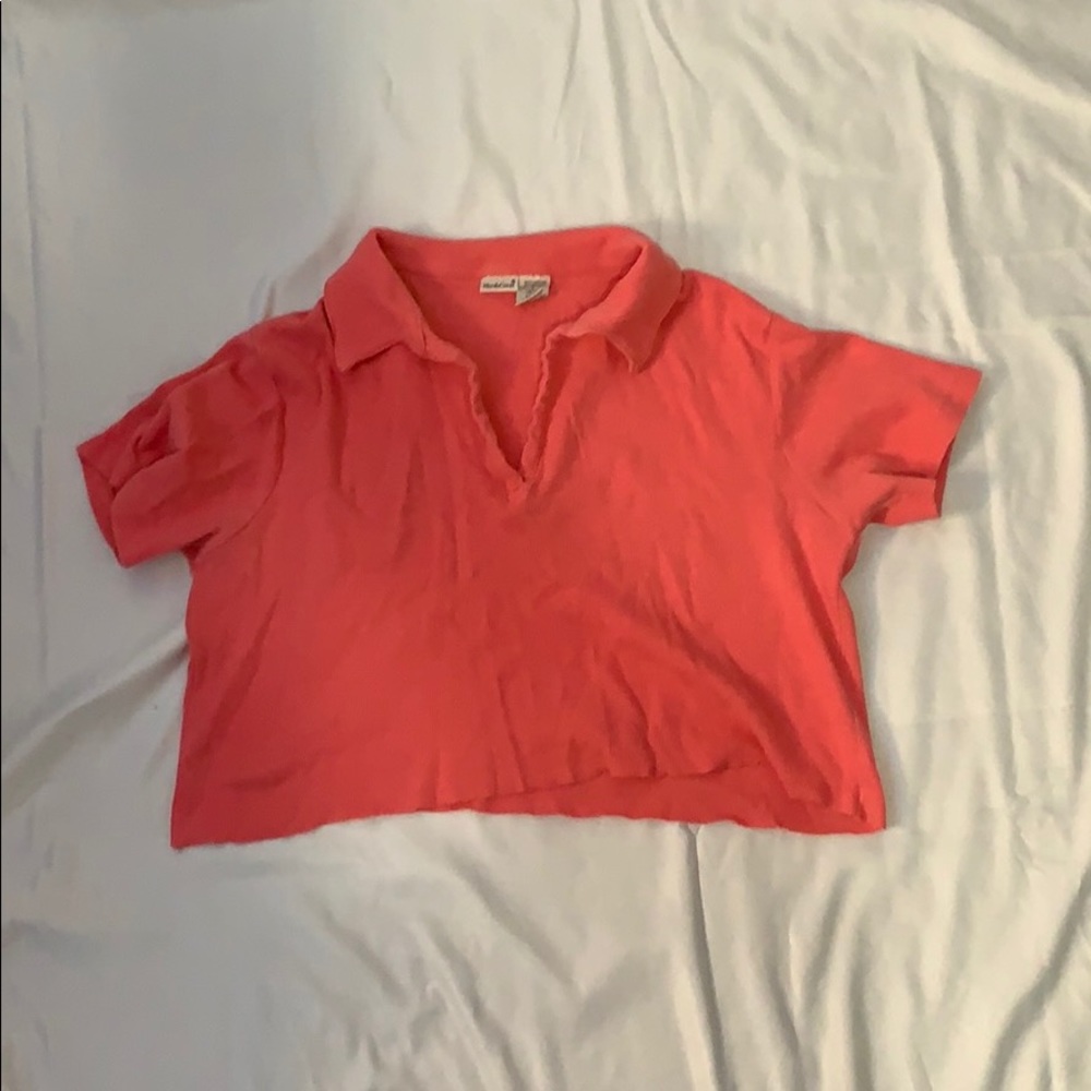 Cropped polo shirt